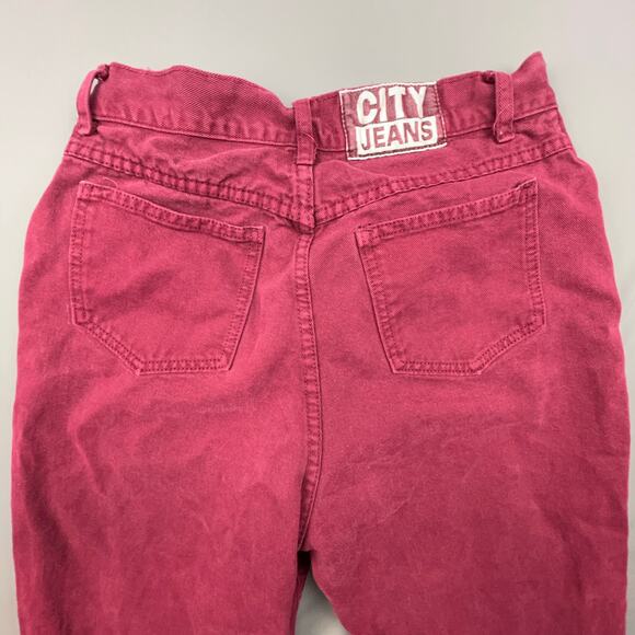 City Jeans High Rise Mom Jeans | Size 12 Red Tapered | Made in USA - Picture 5 of 12